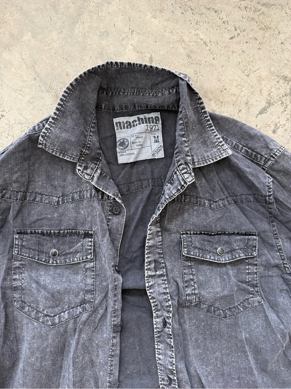 Machine Gray Washed Jean Jacket - Picture 7 of 10